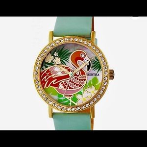 *SALE*Bertha Luna mother of pearl leather watch